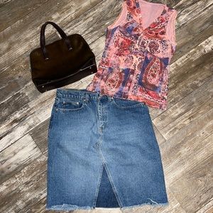 Vintage Weston Wear Sheer Half Button Crop Tank